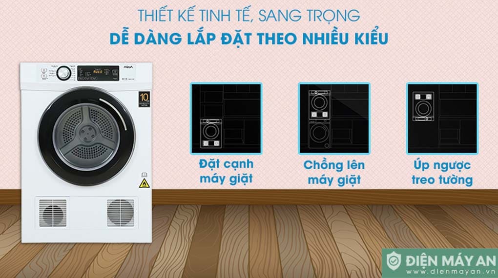 Máy sấy thông hơi Aqua 7 kg AQH-V700FW